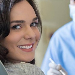 woman in dental chair