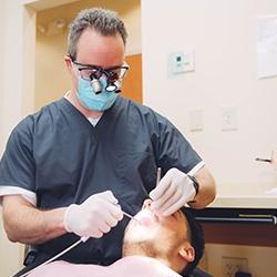 Dr. Greenwood treating patient