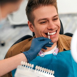 Using shade guide as part of veneers treatment process
